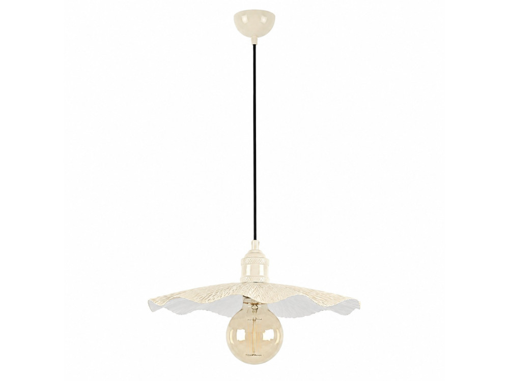 Candeeiro suspenso em metal «Ondula» - 34 x 34 cm - Bege