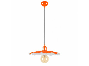 Candeeiro suspenso em metal «Ondula» - 34 x 34 cm - Laranja