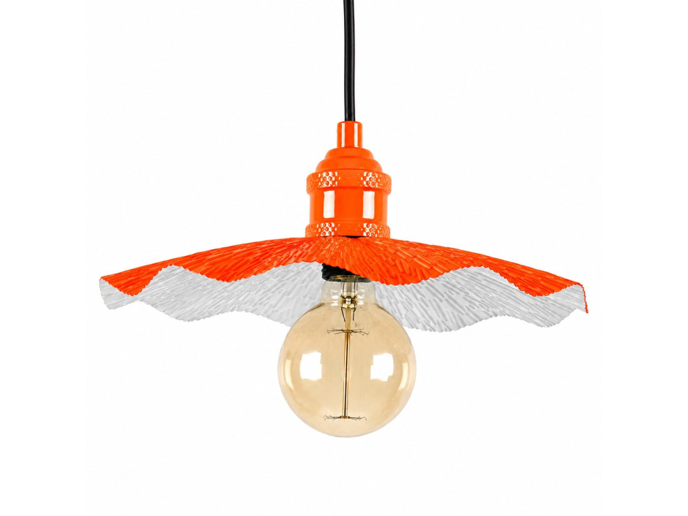 Candeeiro suspenso em metal «Ondula» - 34 x 34 cm - Laranja