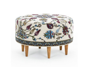 Pufe de madeira "Rimini" - 65 x 65 x 40 cm - Branco