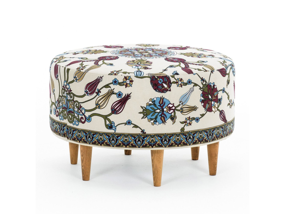 Pufe de madeira "Rimini" - 65 x 65 x 40 cm - Branco