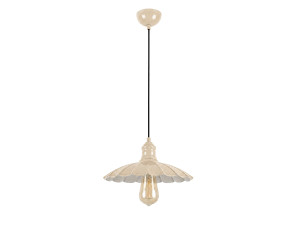 Candeeiro suspenso em metal «Volan» - 25 x 25 cm - Bege