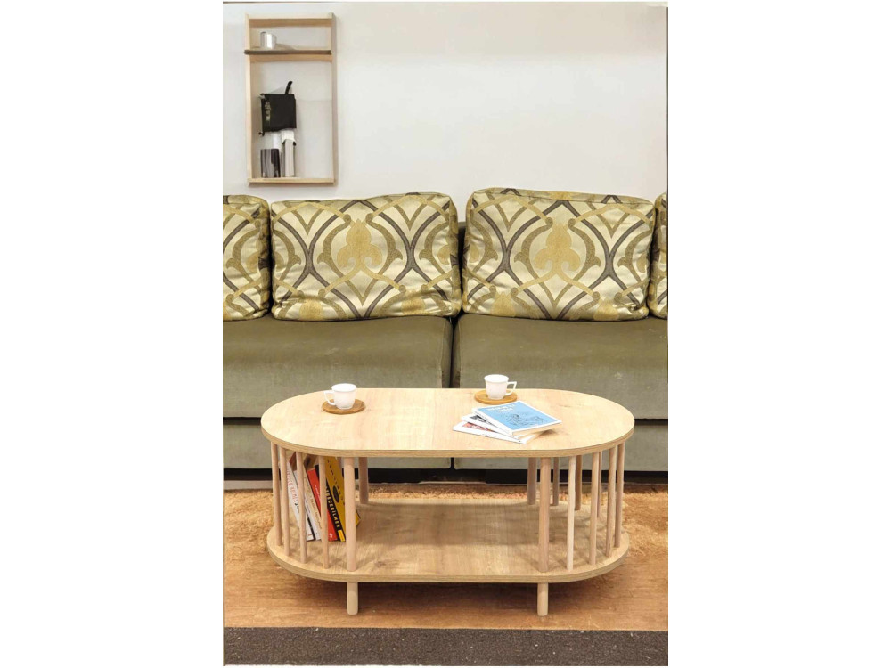 Mesa de centro em madeira «Peka-0111» - 90 x 43 x 45 cm - Carvalho Saphir