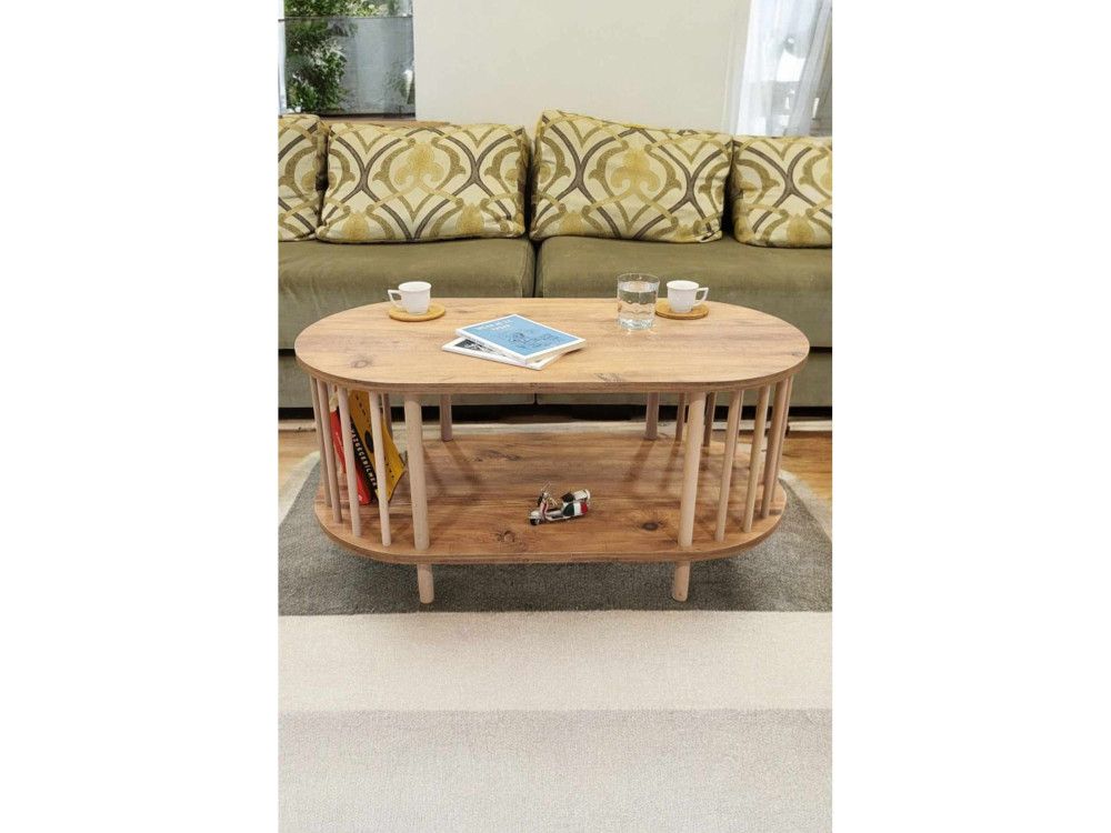 Mesa de centro em madeira «Peka-0111» - 90 x 43 x 45 cm - Pinho