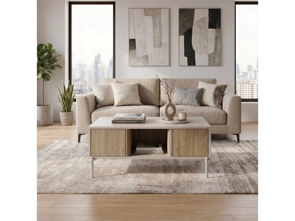 Mesa de centro de madeira «VENTRO» - 100 x 42 x 60 cm - Gres