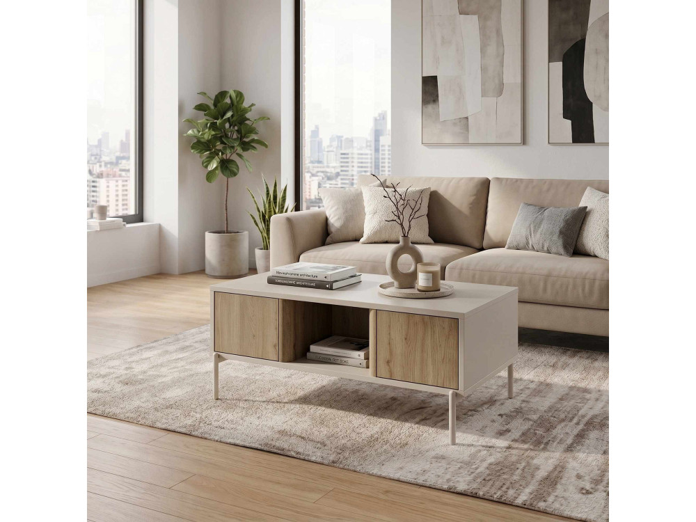 Mesa de centro de madeira «VENTRO» - 100 x 42 x 60 cm - Gres