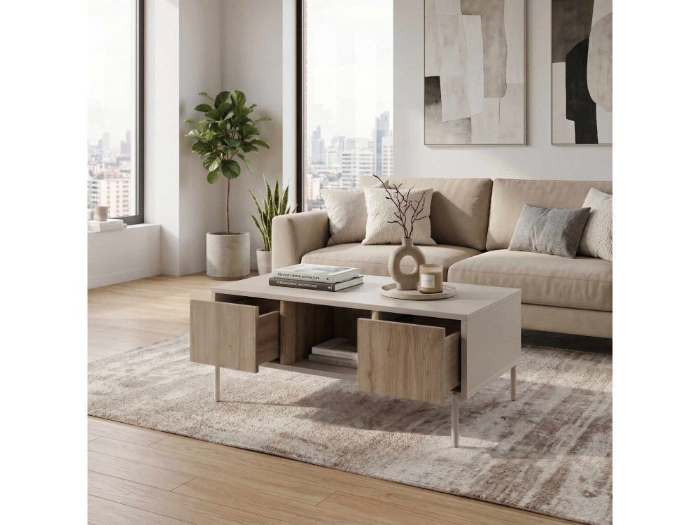 Mesa de centro de madeira «VENTRO» - 100 x 42 x 60 cm - Gres