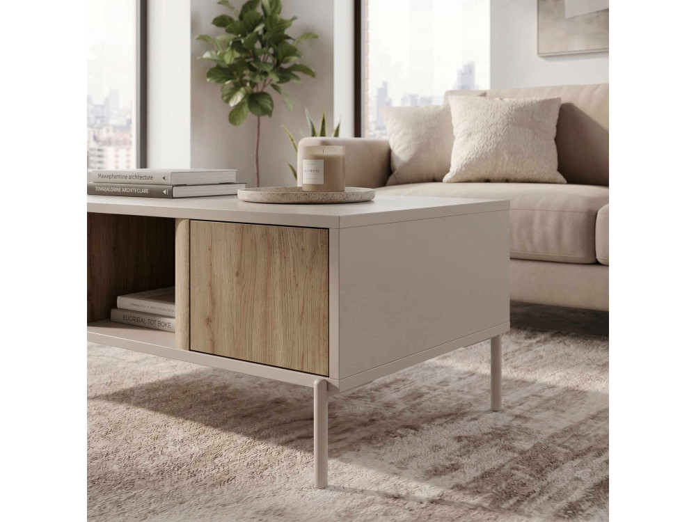 Mesa de centro de madeira «VENTRO» - 100 x 42 x 60 cm - Gres