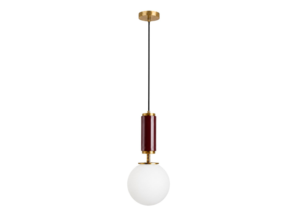 Candeeiro suspenso em metal «Moira» - 15 x 15 x 120 cm - Vermelho