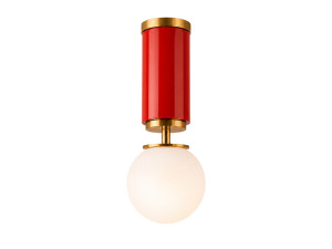 Luminária de teto em metal «Moira» - 15 x 15 x 38 cm - Vermelho