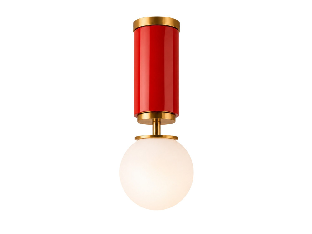 Luminária de teto em metal «Moira» - 15 x 15 x 38 cm - Vermelho