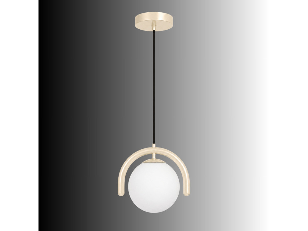 Candeeiro suspenso em metal «GEDIK-20441» - 20 x 20 cm - Bege