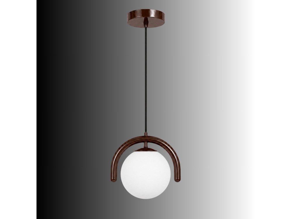 Candeeiro suspenso em metal «GEDIK-20441» - 20 x 20 cm - Castanho
