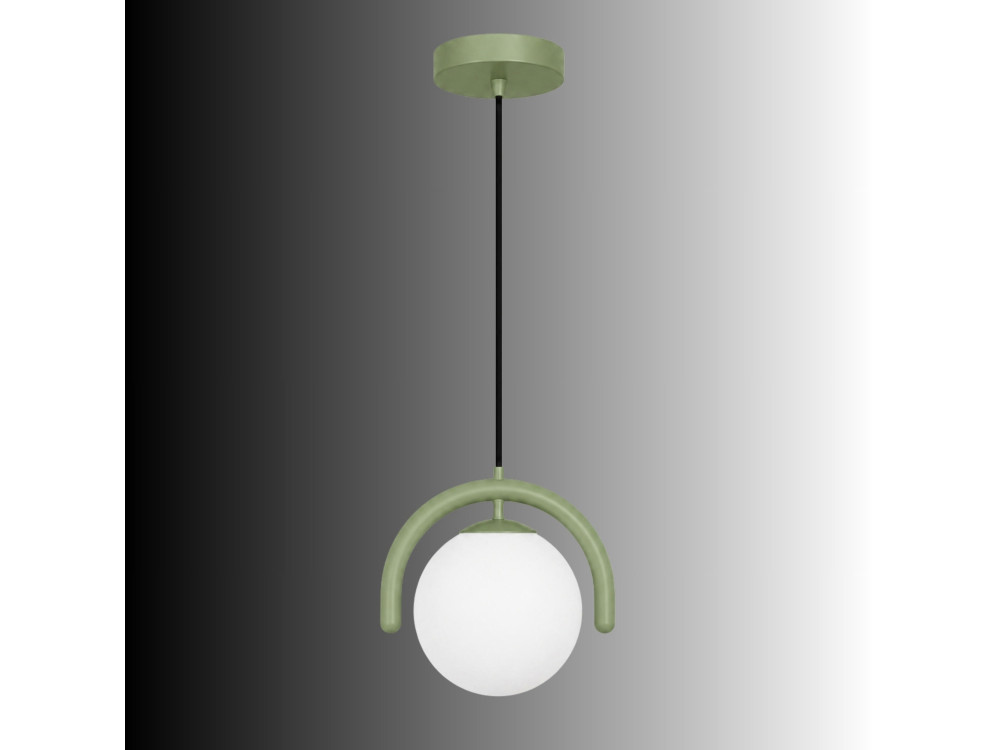 Candeeiro suspenso em metal «GEDIK-20441» - 20 x 20 cm - Verde menta