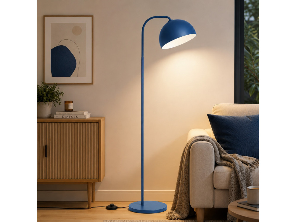 Candeeiro de pé em metal «Yaka» - 51 x 51 cm - Azul