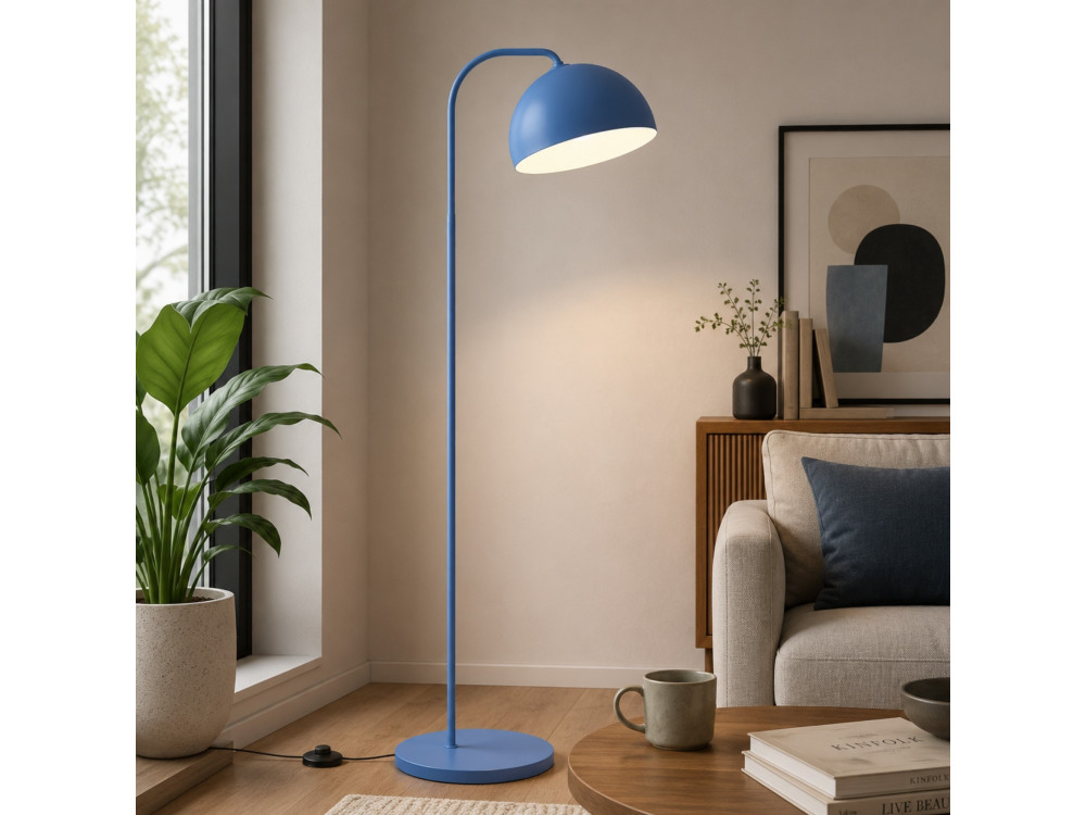 Candeeiro de pé em metal «Yaka» - 51 x 51 cm - Azul