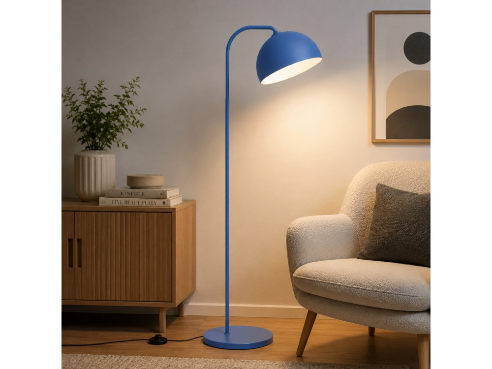 Candeeiro de pé em metal «Yaka» - 51 x 51 cm - Azul