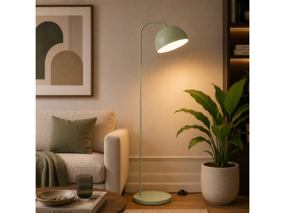 Candeeiro de pé em metal «Yaka» - 51 x 51 cm - Verde menta