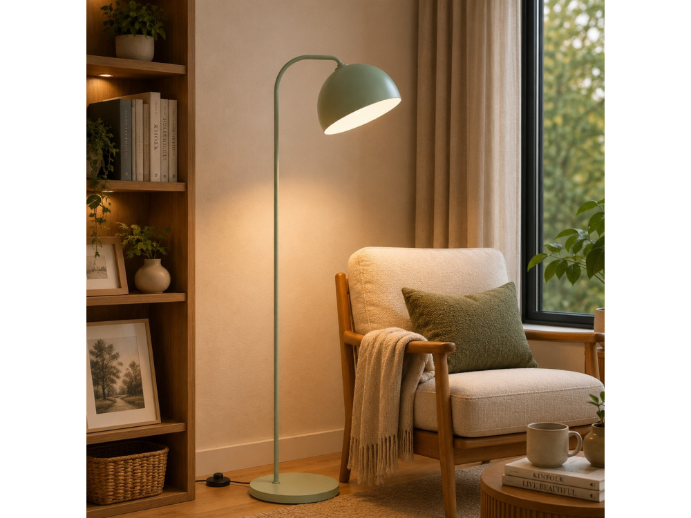Candeeiro de pé em metal «Yaka» - 51 x 51 cm - Verde menta