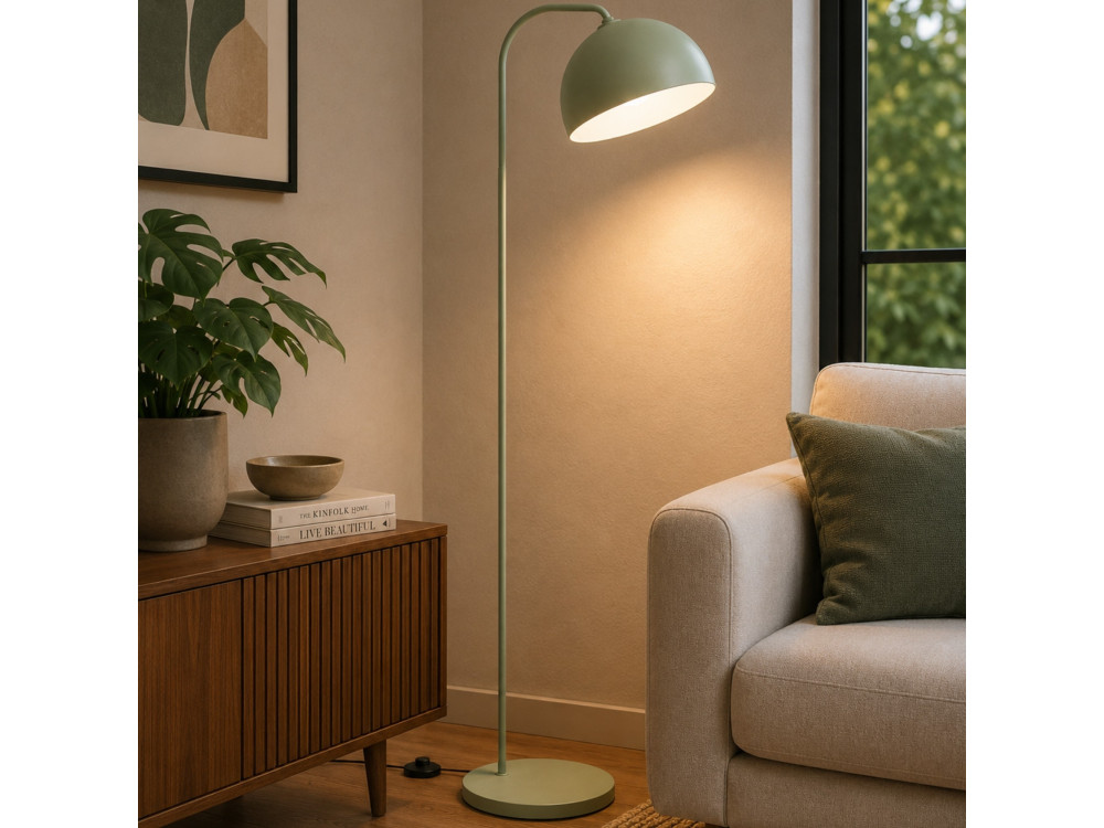 Candeeiro de pé em metal «Yaka» - 51 x 51 cm - Verde menta