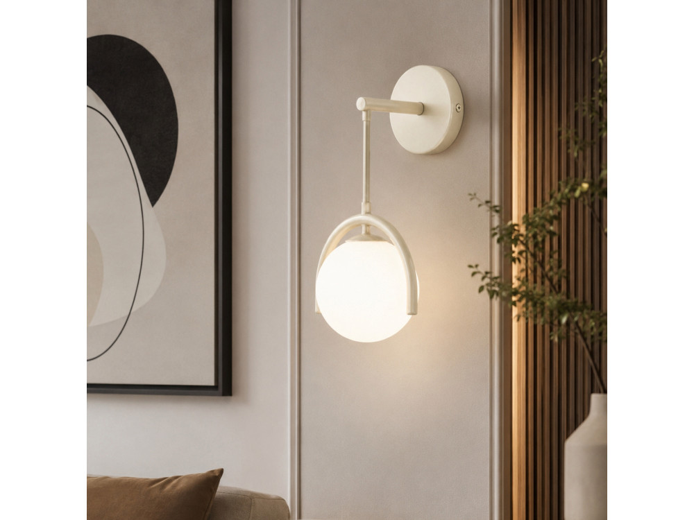 Candeeiro de parede em metal «GEDIK-20445» - 20 x 20 cm - Bege