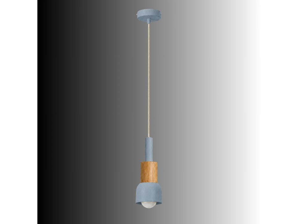 Candeeiro suspenso em metal «Elwood» - 10 x 25 cm - Azul