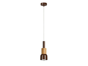 Candeeiro suspenso em metal «Elwood» - 10 x 25 cm - Castanho