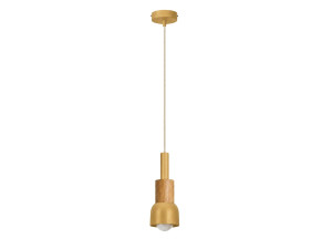 Candeeiro suspenso em metal «Elwood» - 10 x 25 cm - Amarelo