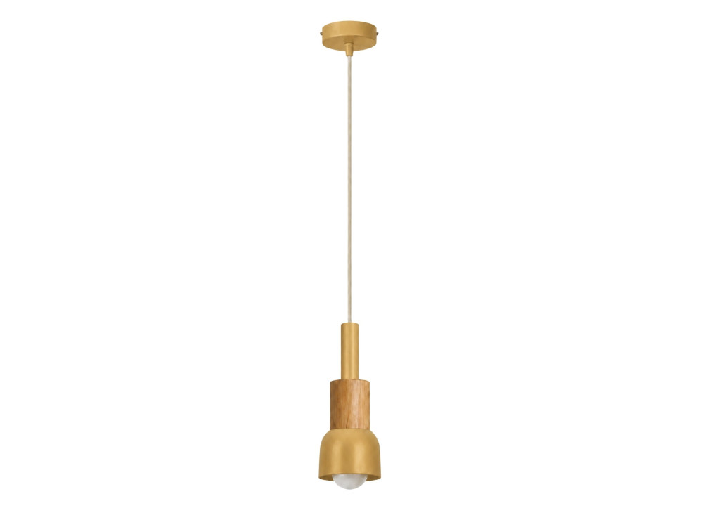 Candeeiro suspenso em metal «Elwood» - 10 x 25 cm - Amarelo