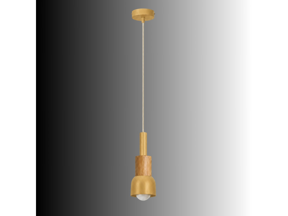 Candeeiro suspenso em metal «Elwood» - 10 x 25 cm - Amarelo