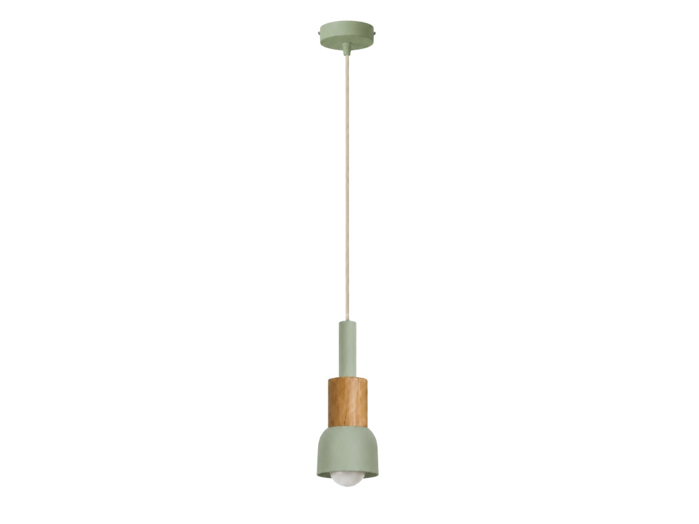 Candeeiro suspenso em metal «Elwood» - 10 x 25 cm - Verde