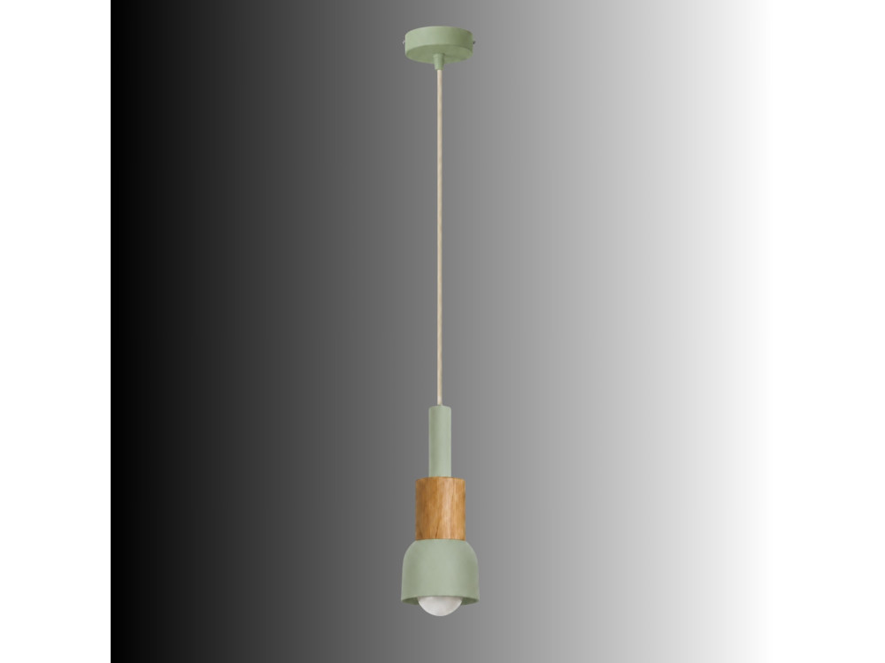 Candeeiro suspenso em metal «Elwood» - 10 x 25 cm - Verde