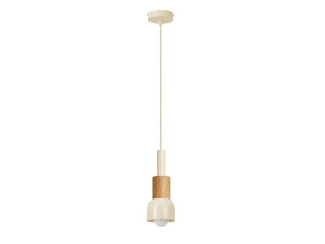 Candeeiro suspenso em metal «Elwood» - 10 x 25 cm - Bege