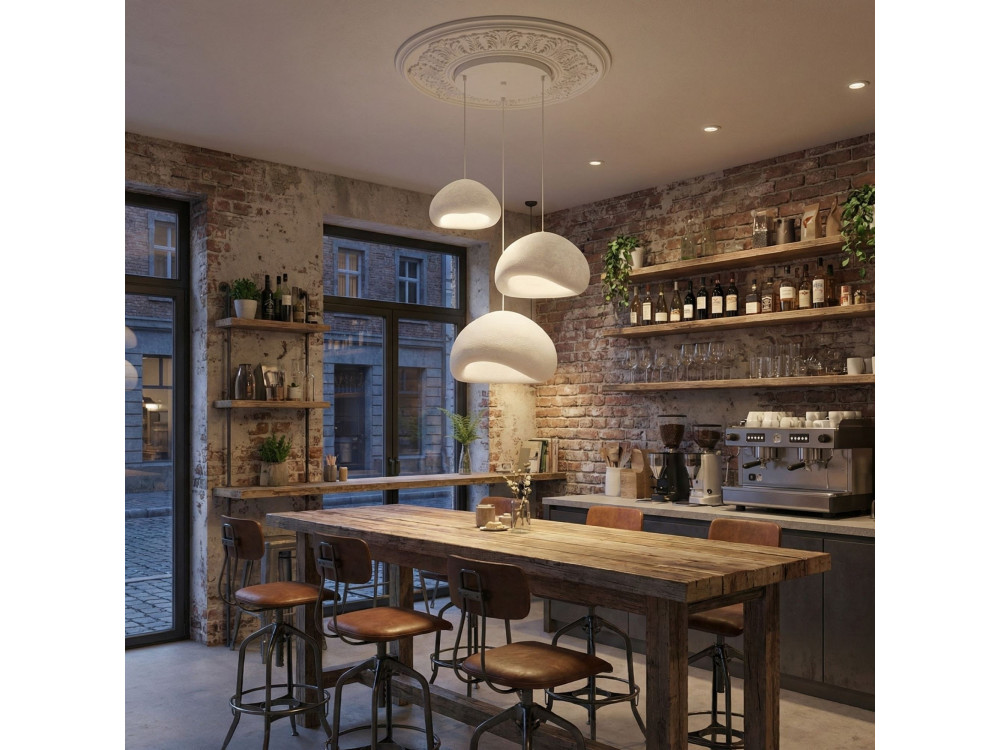 Candelabro de metal «Loval» - Altura ajustável de 50 a 115 cm - Branco