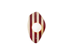 Candeeiro de parede em travertino «Push» - Bege / Branco / Vermelho