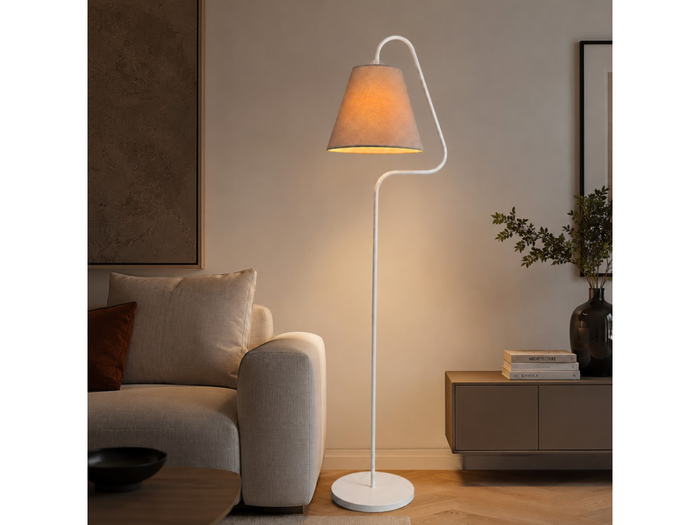 Candeeiro de pé em metal «Altur» - 45 x 35 x 162 cm - Branco