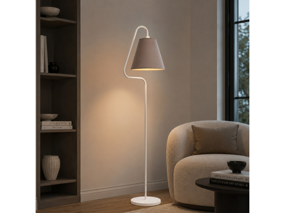 Candeeiro de pé em metal «Altur» - 45 x 35 x 162 cm - Branco