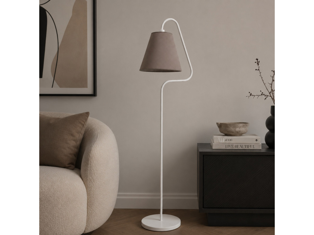 Candeeiro de pé em metal «Altur» - 45 x 35 x 162 cm - Branco
