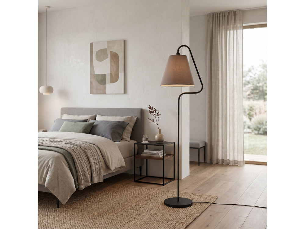 Candeeiro de pé em metal «Altur» - 45 x 35 x 162 cm - Preto