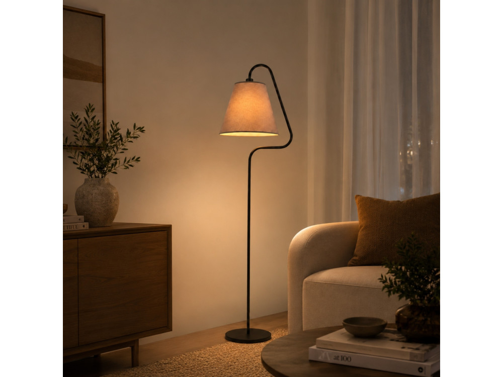 Candeeiro de pé em metal «Altur» - 45 x 35 x 162 cm - Preto