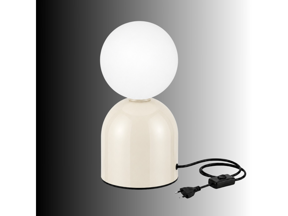 Candeeiro de mesa em metal «Pupa» - 14 x 14 x 25 cm - Bege