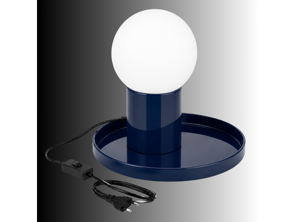 Candeeiro de mesa em metal «Tray» - 20 x 20 x 17 cm - Azul