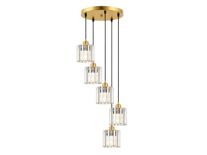 Candelabro de metal «Yakops» - 47 x 47 x 105 cm - Amarelo
