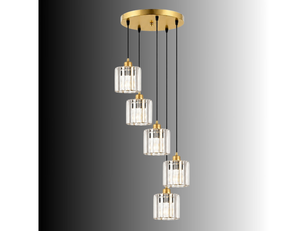 Candelabro de metal «Yakops» - 47 x 47 x 105 cm - Amarelo