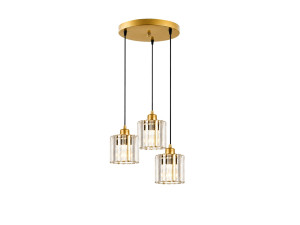 Candelabro de metal «Yakops» - 37 x 37 x 85 cm - Amarelo
