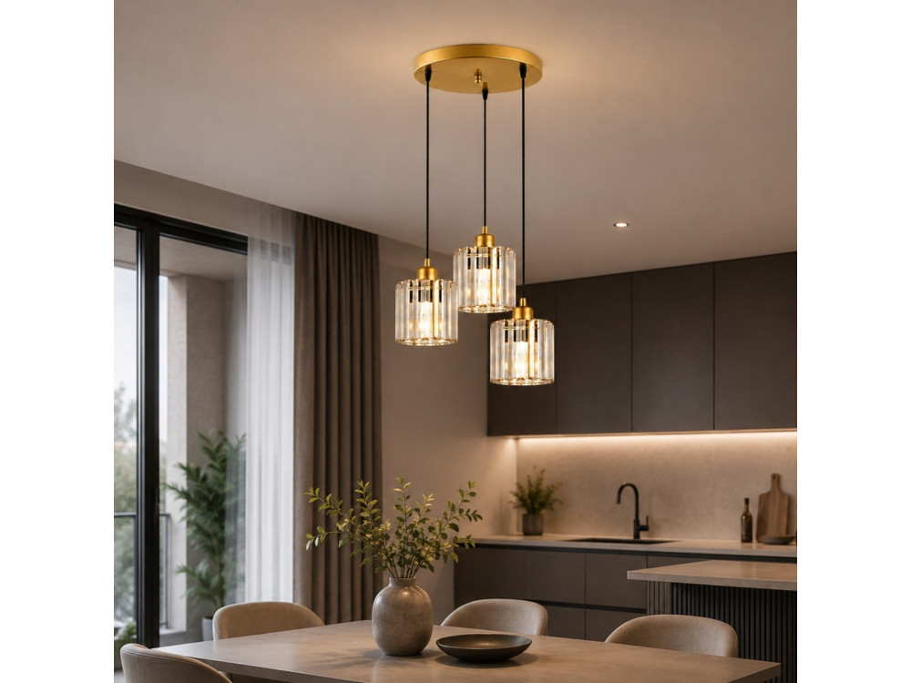 Candelabro de metal «Yakops» - 37 x 37 x 85 cm - Amarelo
