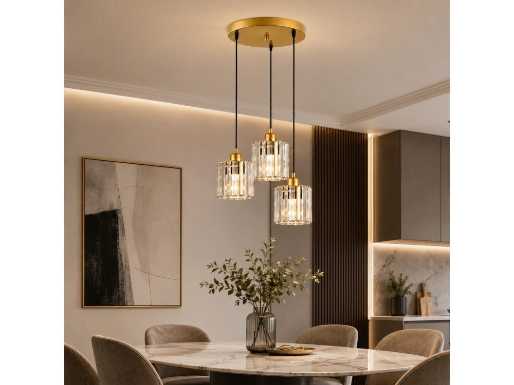 Candelabro de metal «Yakops» - 37 x 37 x 85 cm - Amarelo