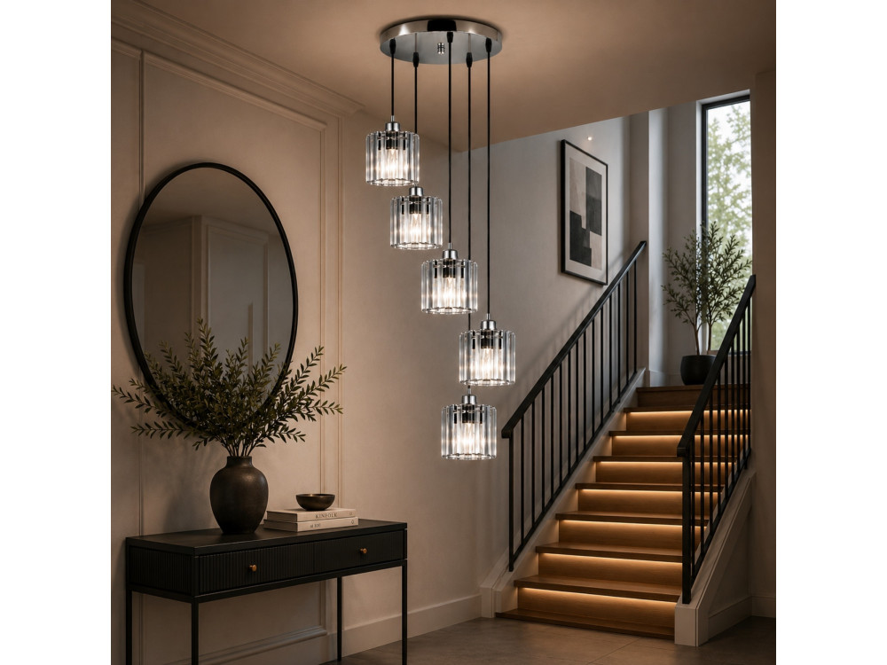 Candelabro de metal «Yakops» - 47 x 47 x 105 cm - Cinzento