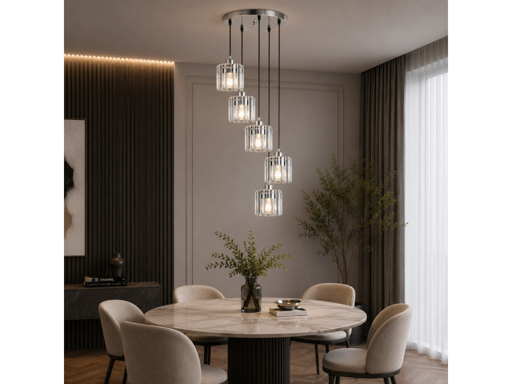 Candelabro de metal «Yakops» - 47 x 47 x 105 cm - Cinzento