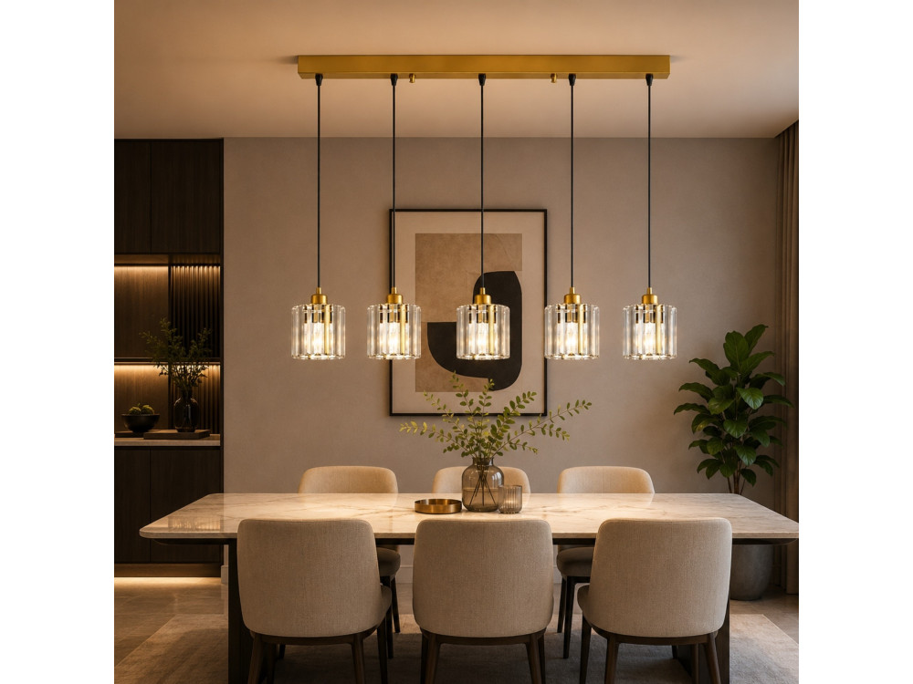 Candelabro de metal «Yakops» - 85 x 13 x 100 cm - Amarelo